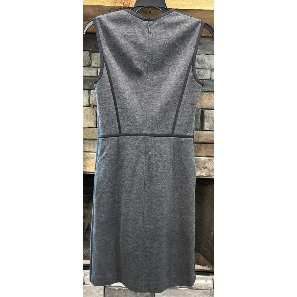Women’s TORY BURCH Gray MARCIA Wool Sleeveless Sheath Dress Size XS *C3